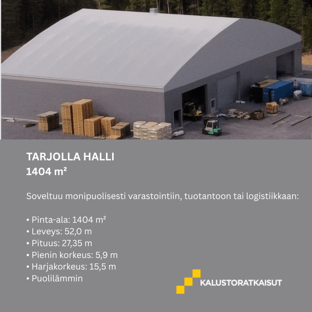 1404 m² kokoinen halli